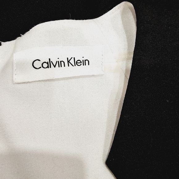 Calvin Klein Black Ruched Square Neck Sleeveless Dress - Picture 4 of 5